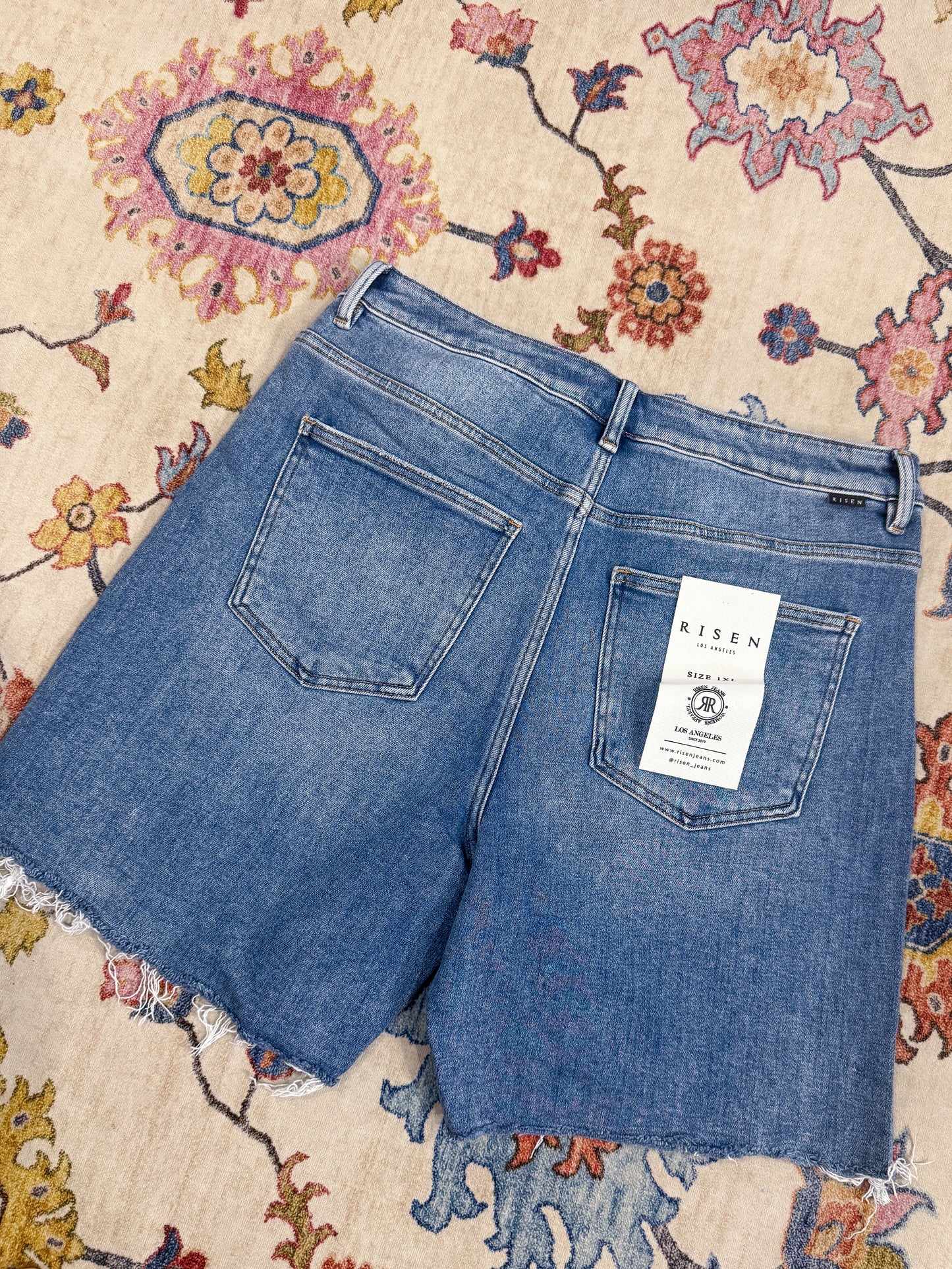 Risen Jeans Morgan  Tummy Control Relaxed Fit Distressed Shorts