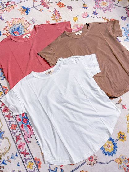 Crew Neck Everyday Tee 100% Cotton Mineral Wash