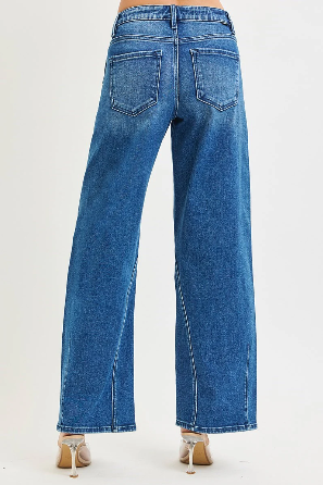 Risen Katie Slouchy Mid-Rise Barrel Jeans