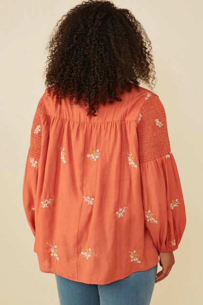 Buy Myself Flowers Embroidered Tassel Boho Blouse