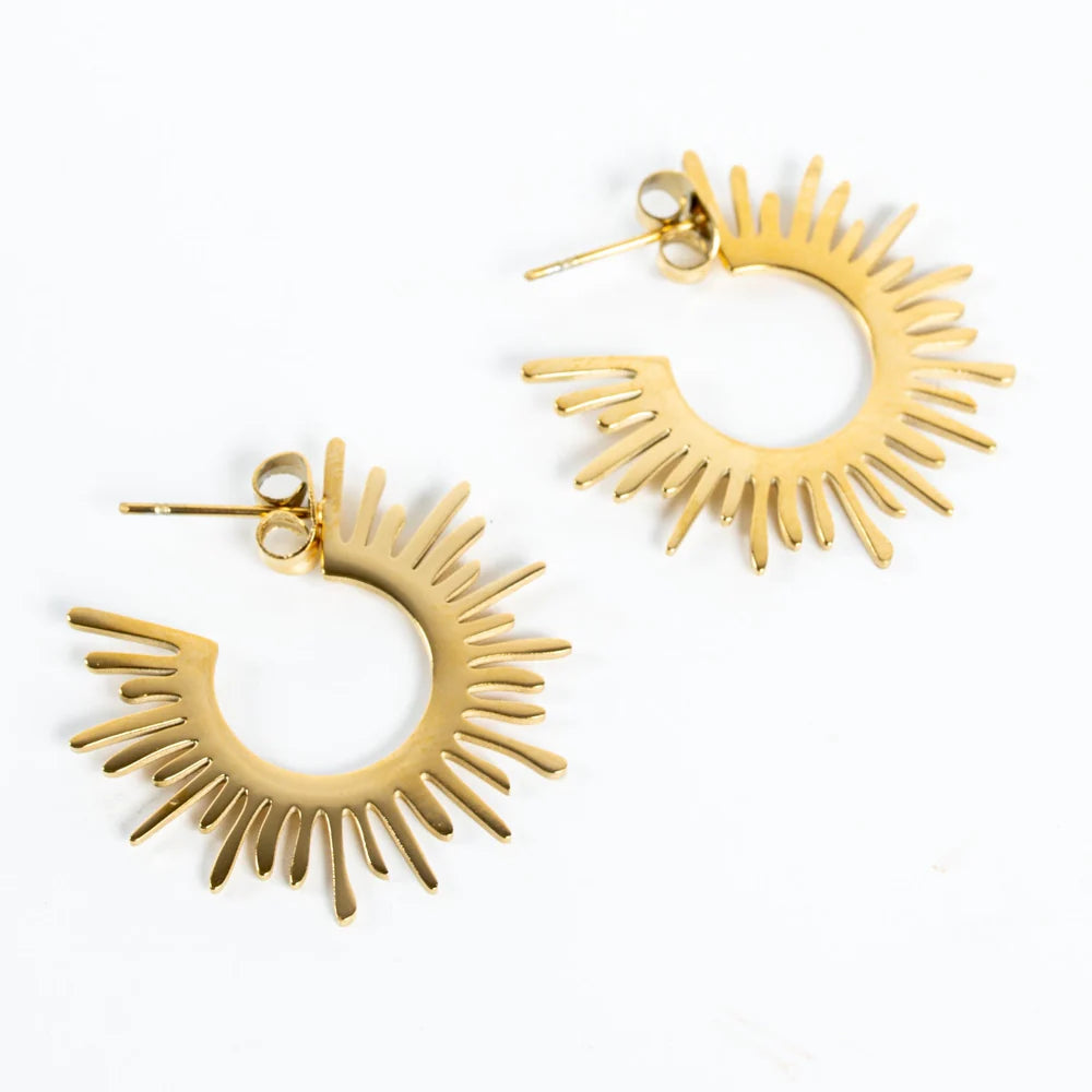 Sunburst Hoop Earring - WATERPROOF