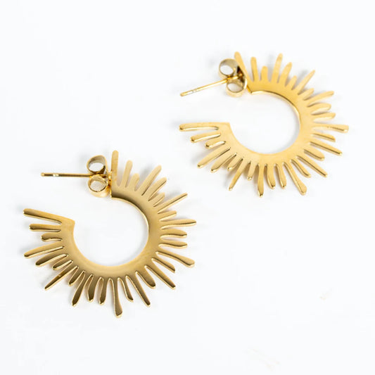 Sunburst Hoop Earring - WATERPROOF