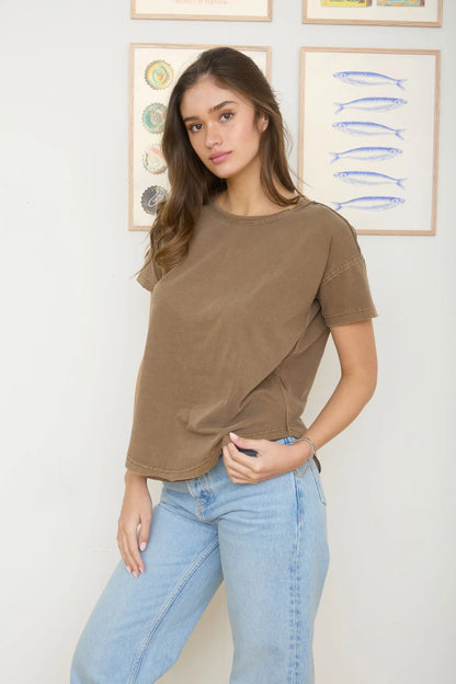 Crew Neck Everyday Tee 100% Cotton Mineral Wash