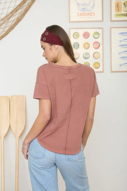 Crew Neck Everyday Tee 100% Cotton Mineral Wash