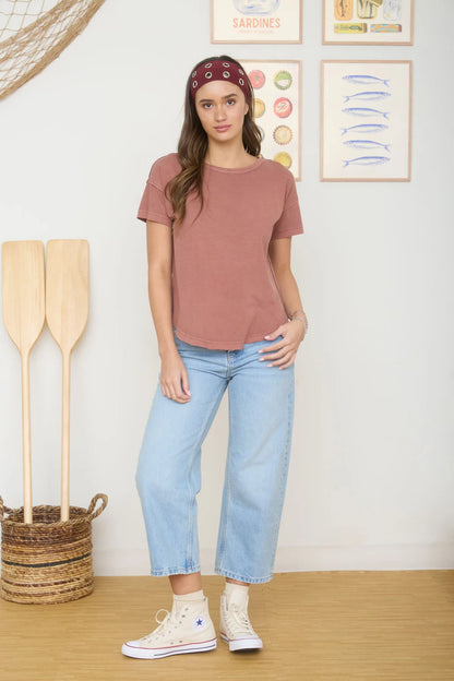 Crew Neck Everyday Tee 100% Cotton Mineral Wash