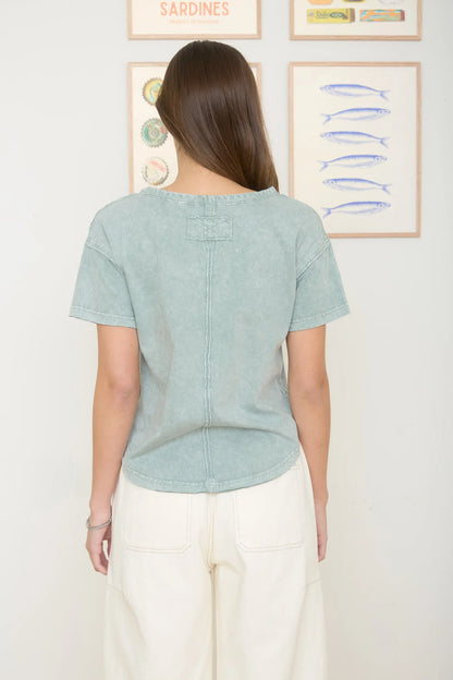 Scoop Neck Everyday Tee 100% Cotton Mineral Wash
