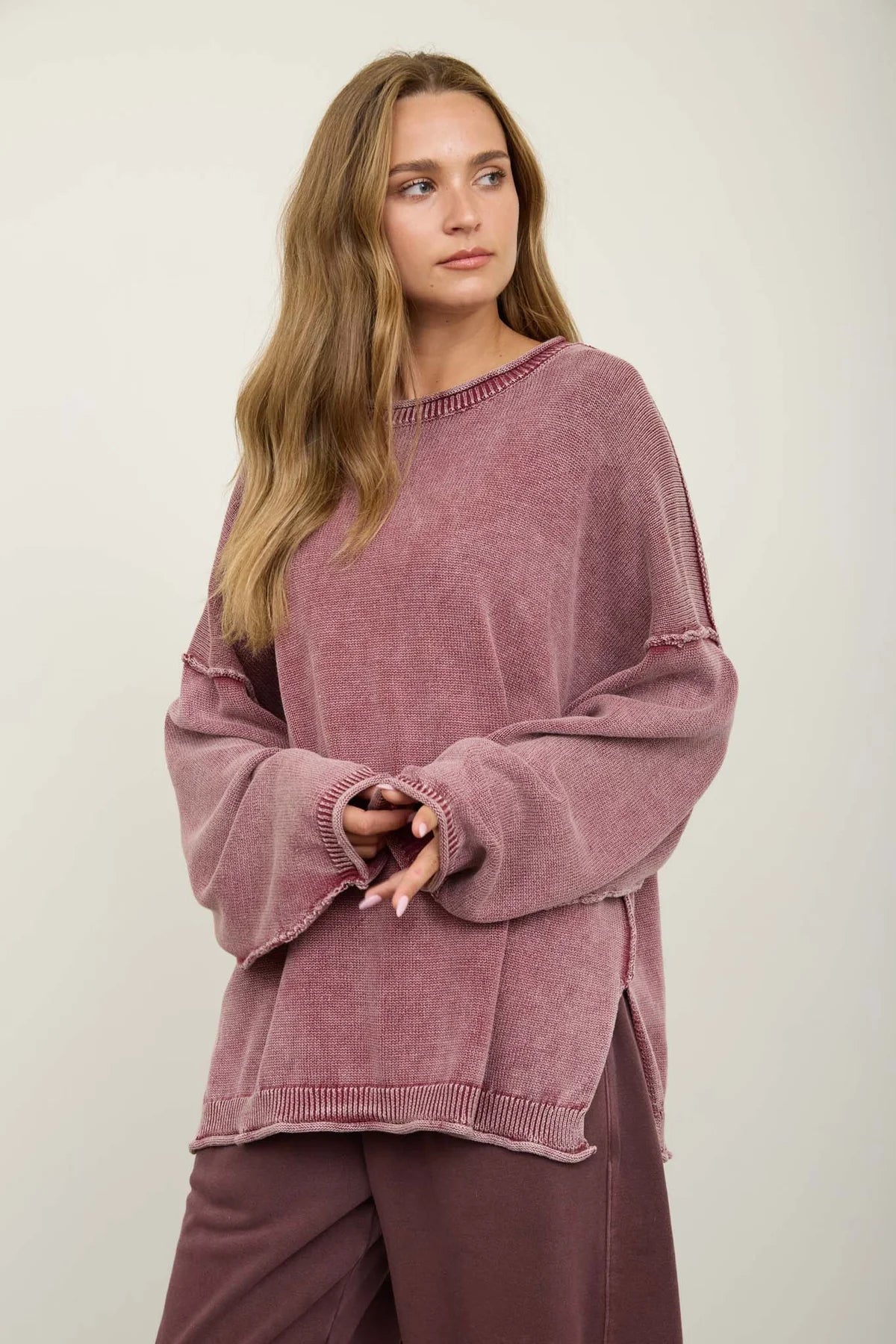 Wednesday 100% Cotton Washed Oversized Sweater