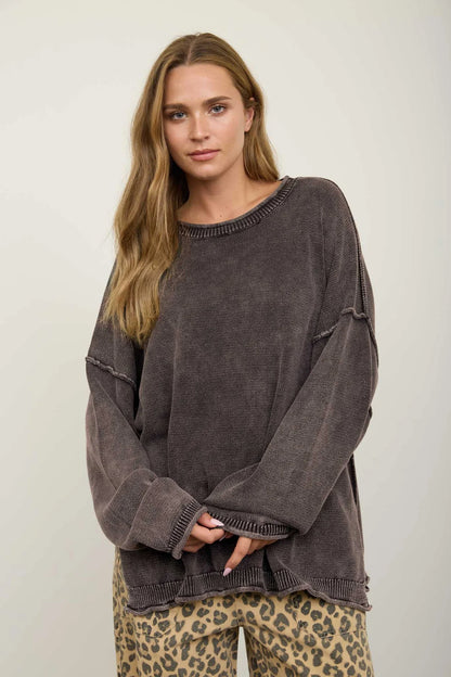 Wednesday 100% Cotton Washed Oversized Sweater