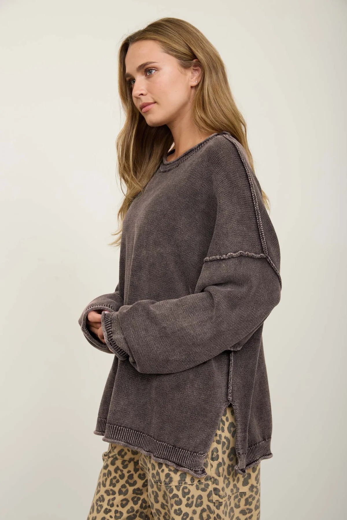 Wednesday 100% Cotton Washed Oversized Sweater