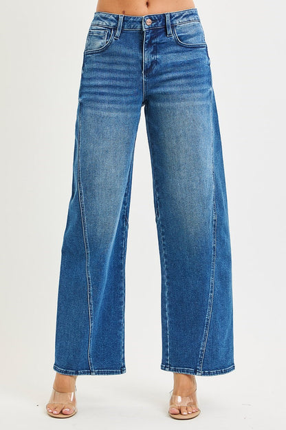 Risen Katie Slouchy Mid-Rise Barrel Jeans