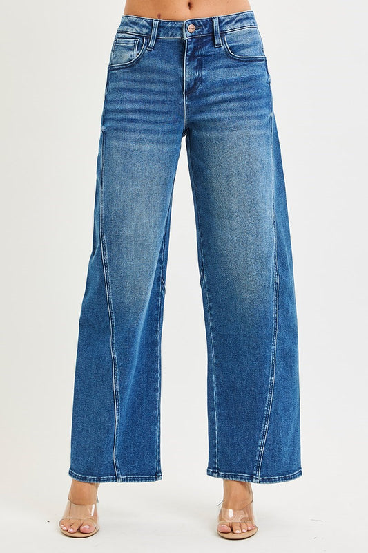 Risen Katie Slouchy Mid-Rise Barrel Jeans