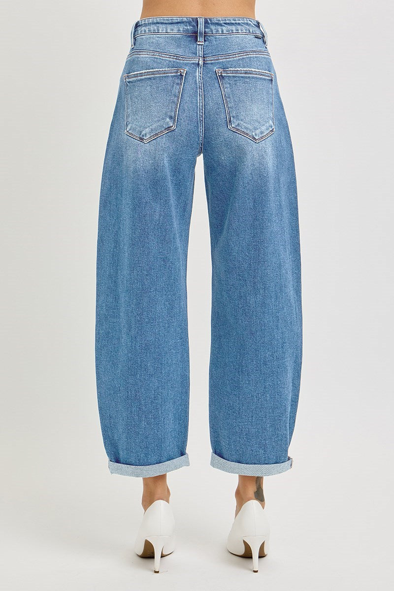 Risen Jeans Brooklyn High Rise Crop Mild Barrel Jean