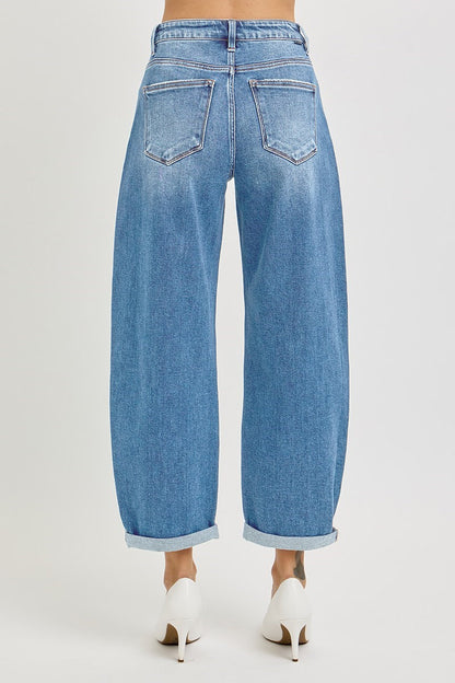 Risen Jeans Brooklyn High Rise Crop Mild Barrel Jean