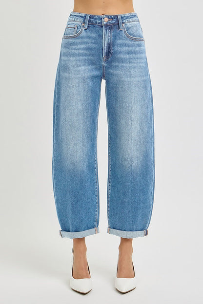 Risen Jeans Brooklyn High Rise Crop Mild Barrel Jean