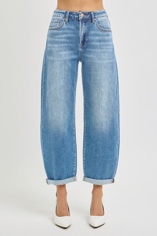 Risen Jeans Brooklyn High Rise Crop Mild Barrel Jean