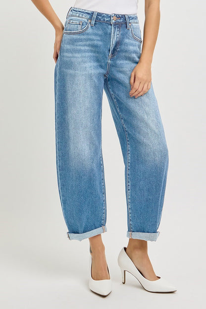 Risen Jeans Brooklyn High Rise Crop Mild Barrel Jean
