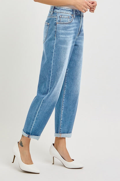 Risen Jeans Brooklyn High Rise Crop Mild Barrel Jean