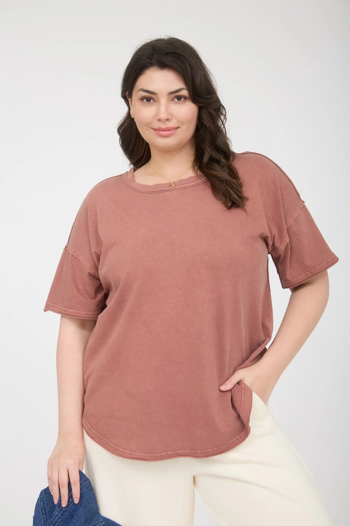 Crew Neck Everyday Tee 100% Cotton Mineral Wash