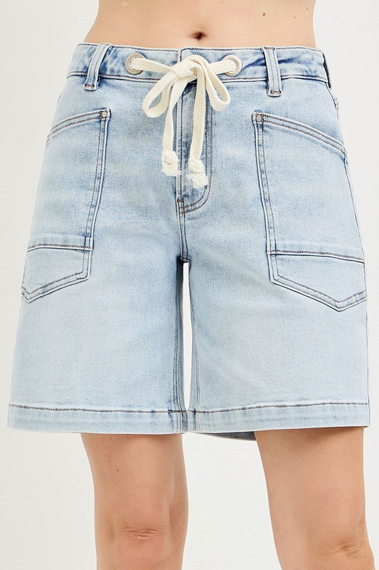 Risen Jeans Malibu Slouchy Shorts with Drawstring Waist