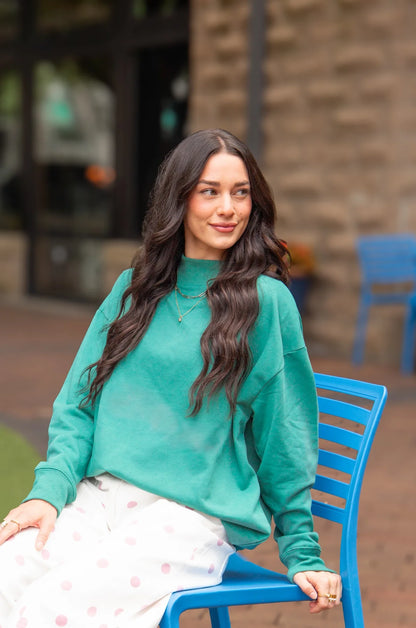 Park City Mock Neck Cotton Blend Sweatshirts