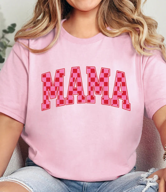 MADE-TO-ORDER Checkered Pink Mama Tee -PLEASE ALLOW 10-14 BUSINESS DAYS FROM DATE OF ORDER CLOSE (Copy)