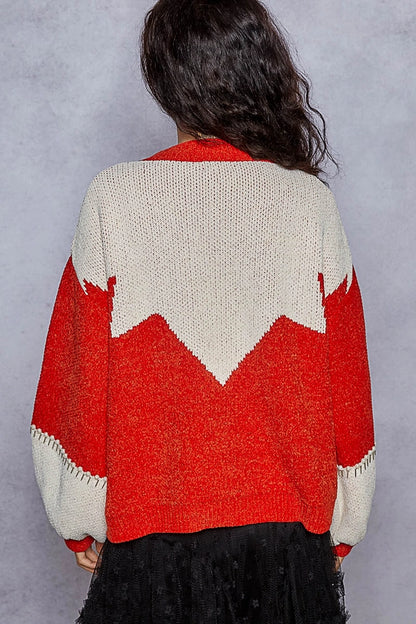 Switzerland Chenille Oversized Sweater with Pearl Detail