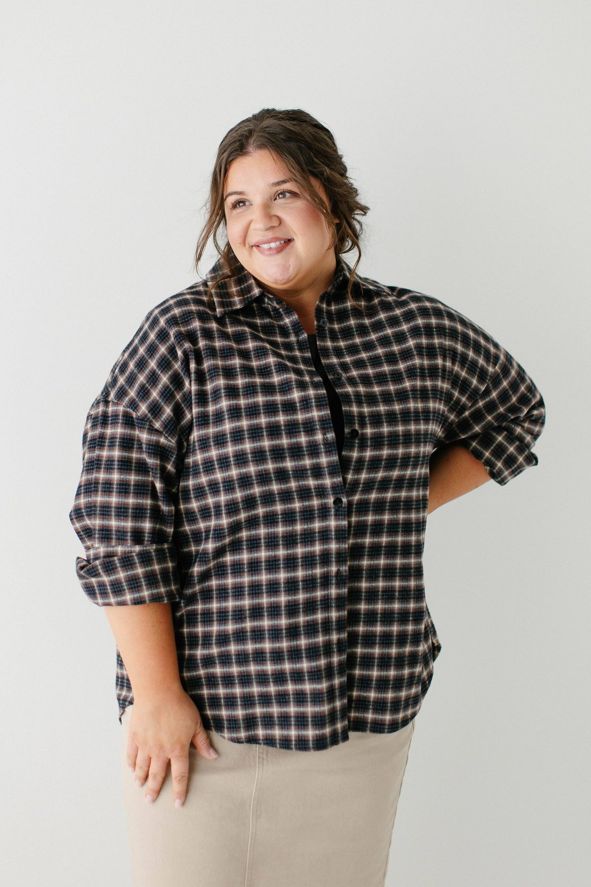 Dakota 100% Cotton Brushed Plaid Flannel Shacket