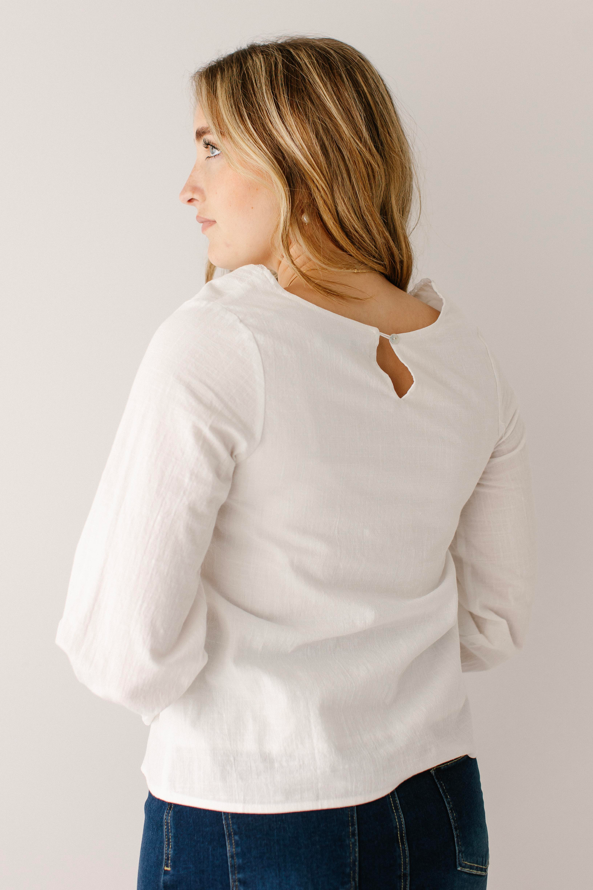 Belle 100% Cotton Lace Trim Square Neck Top