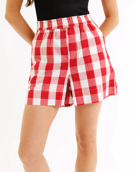 Nantucket Red Gingham 100% Cotton Shorts