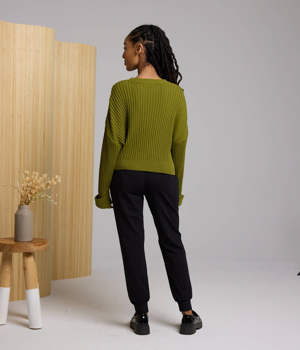 Fergie 100% Organic Cotton Ribbed Knit Sweater
