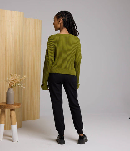 Fergie 100% Organic Cotton Ribbed Knit Sweater
