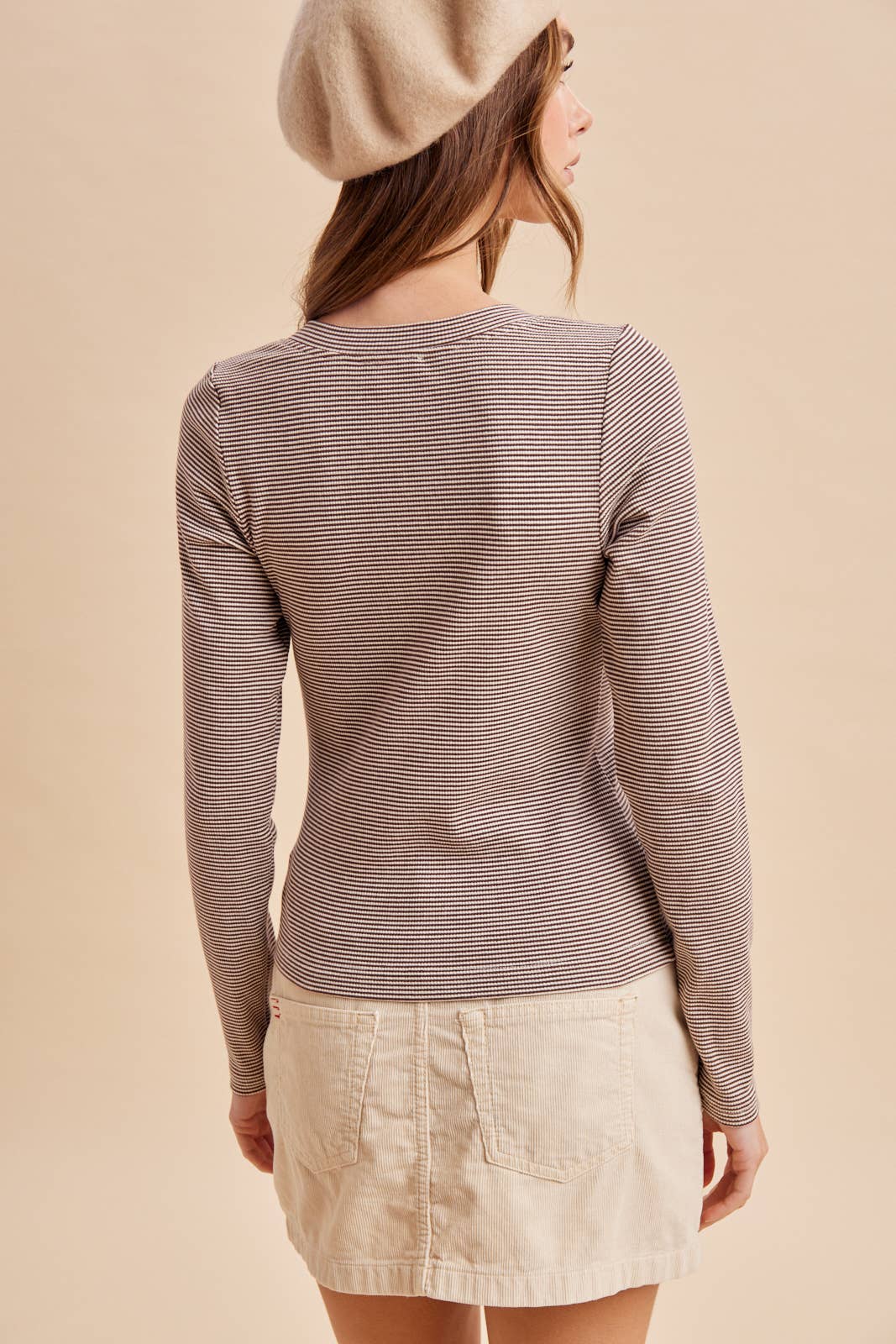 Between the Lines Striped Cotton Blend Cardigan Top