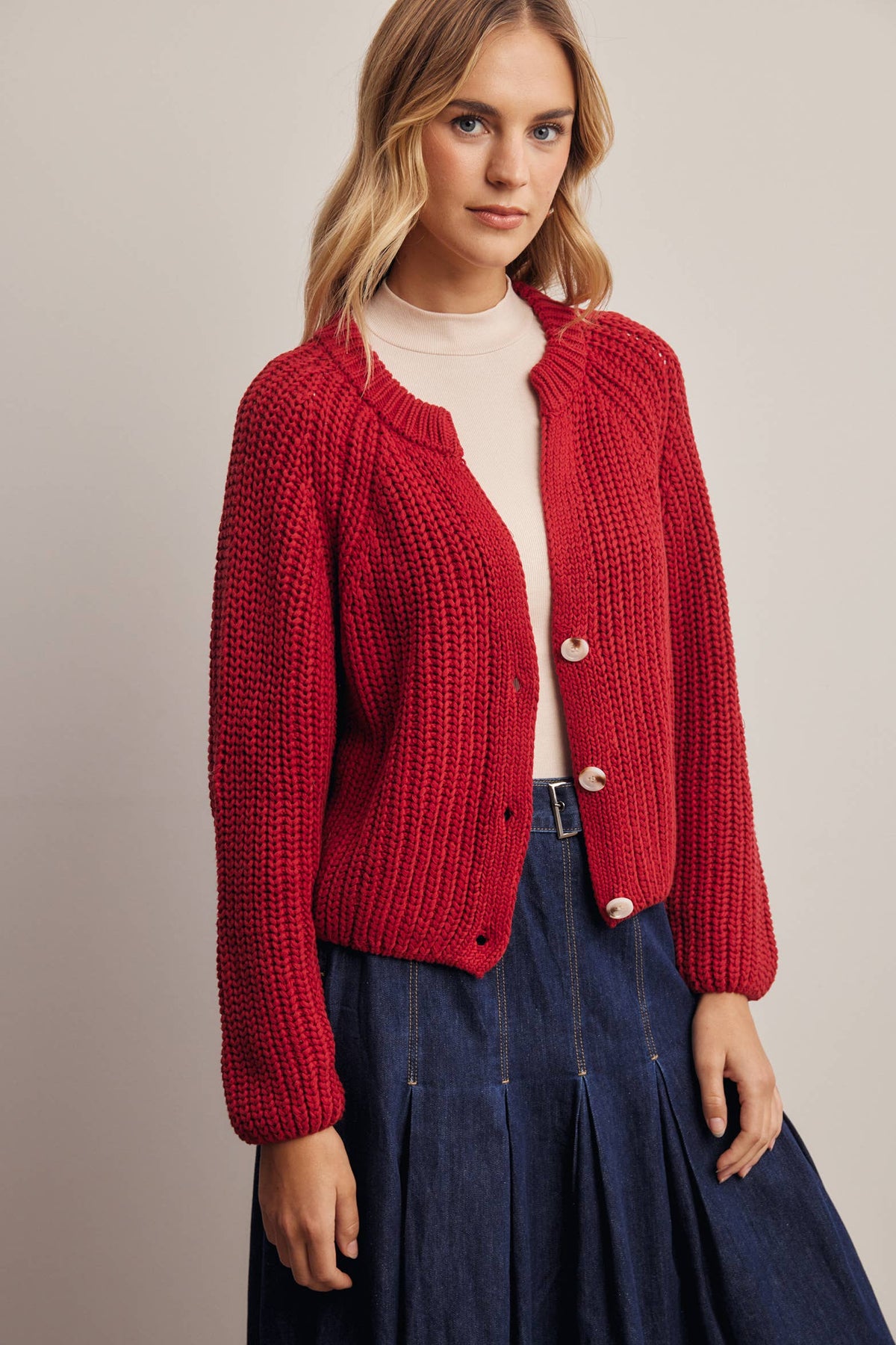 Hermione 100% Cotton Chunky Knit Cardigan