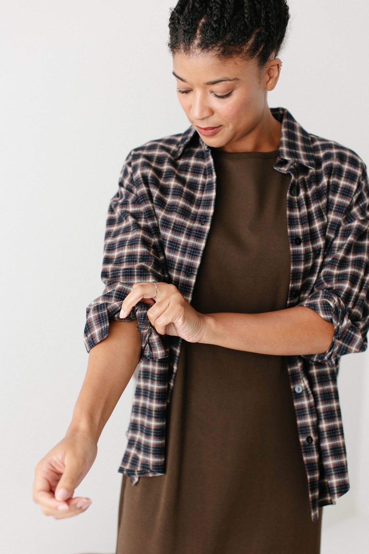 Dakota 100% Cotton Brushed Plaid Flannel Shacket