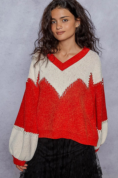 Switzerland Chenille Oversized Sweater with Pearl Detail