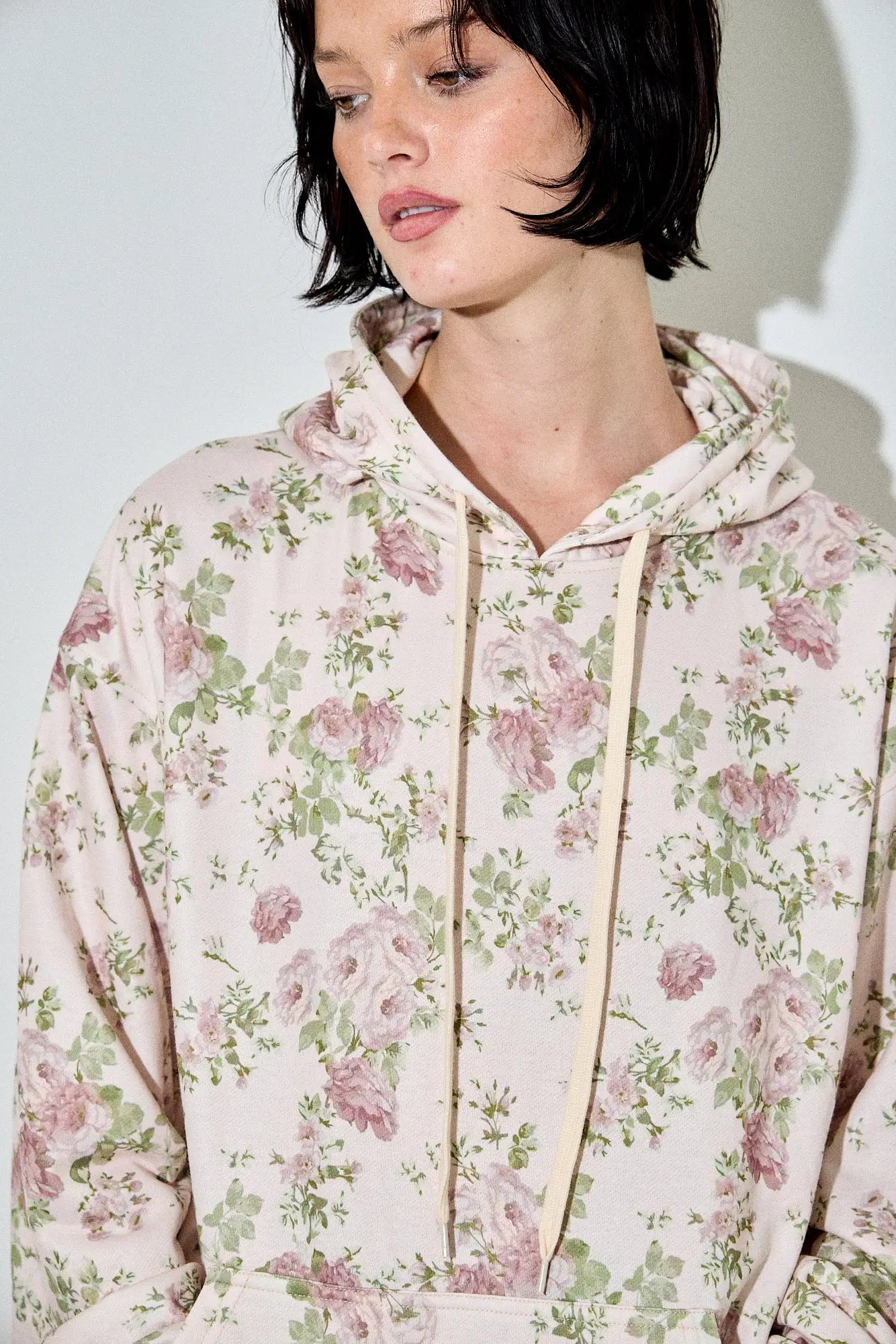 Secret Garden Floral Pullover Drawstring Hoodie