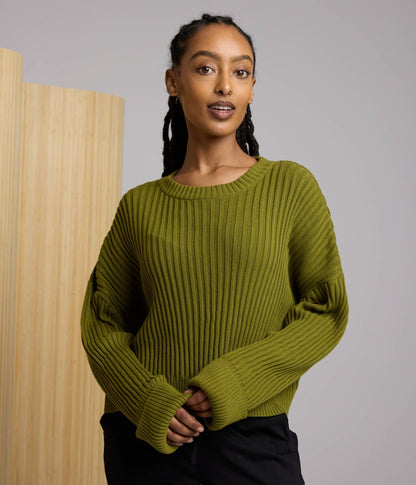 Fergie 100% Organic Cotton Ribbed Knit Sweater