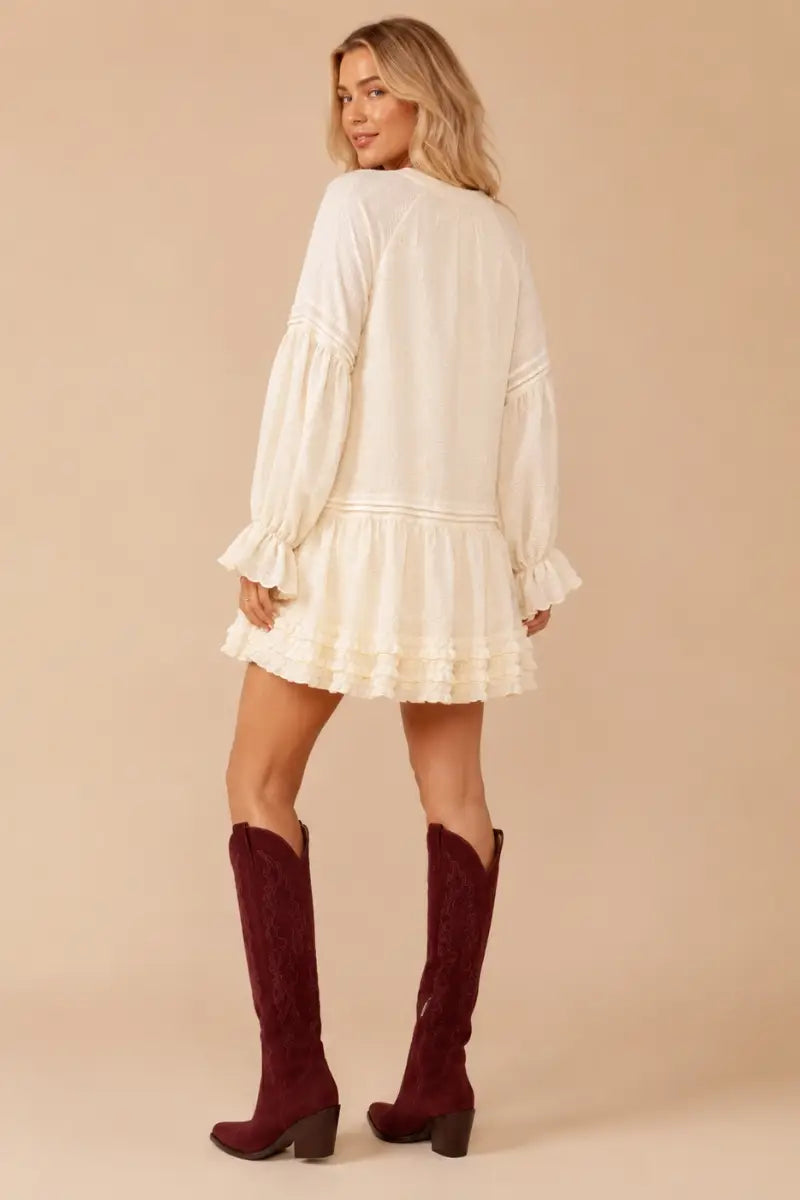 Woodstock Floral Embroidered Tencel Tunic Dress