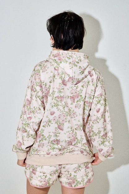 Secret Garden Floral Pullover Drawstring Hoodie