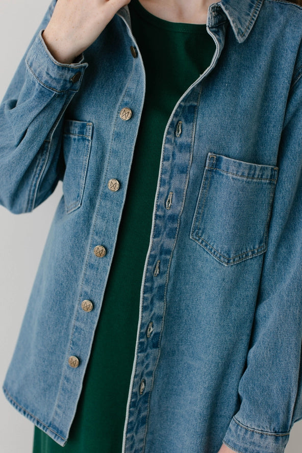 Morgan 100% Cotton Relaxed Denim Overshirt