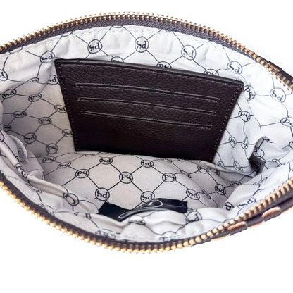 Emma Checkered Clutch Wristlet-Vegan leather