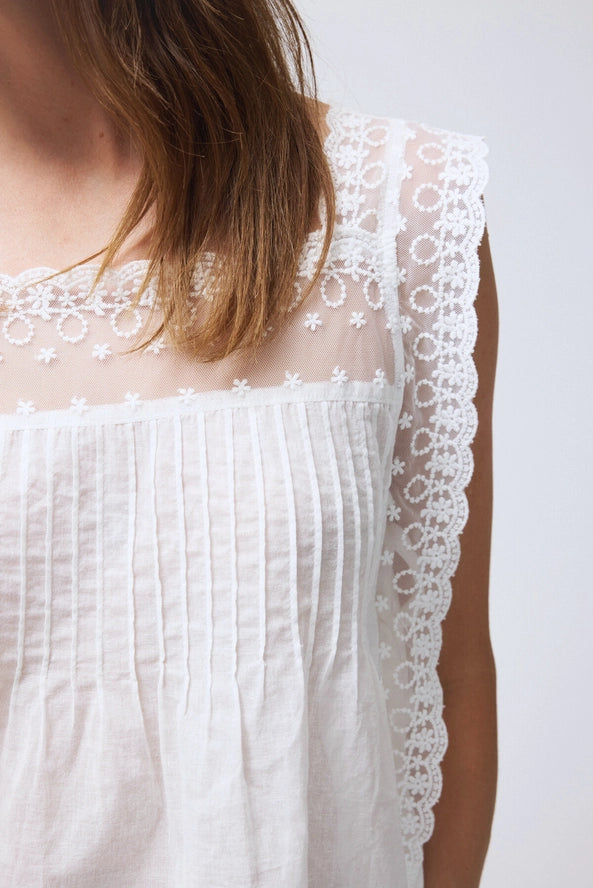 Solstice 100% Cotton Side-Tie Lace Top