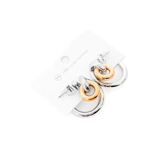 Hillary Two Tone Hoops - WATERPROOF